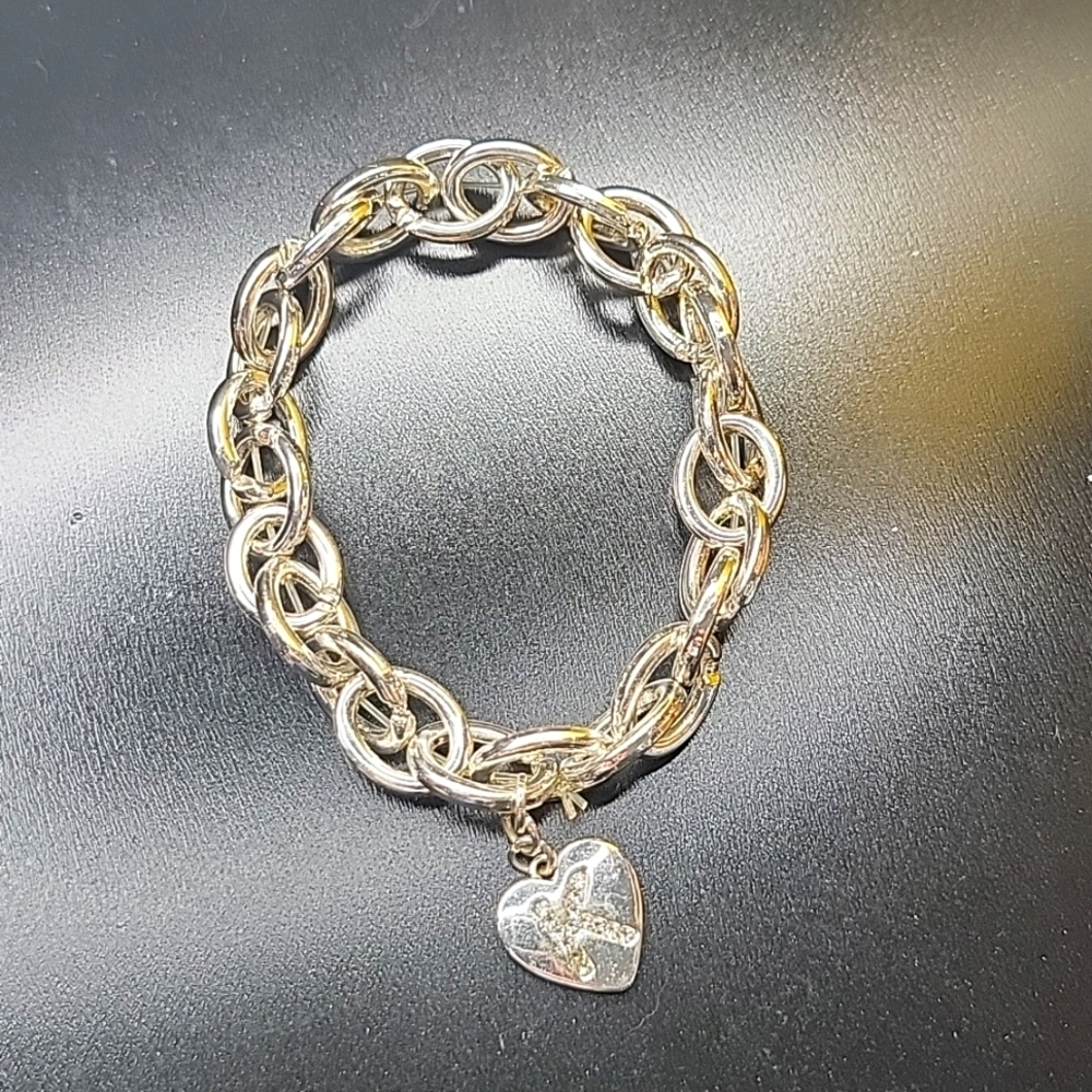 heart tag initial k stretch bracelet